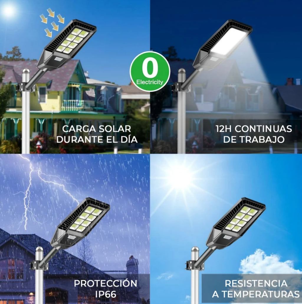 LAMPARA LUZ SOLAR DE POSTE